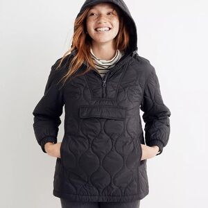 Madewell quilted packable puffer jacket coral black